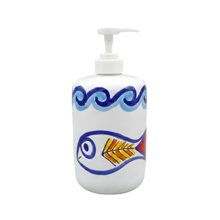Ceramic soap dispenser Scirocco De Simone handmade sicilian pottery Ceramic soap dispenser Scirocco De Simone handmade sicilian pottery